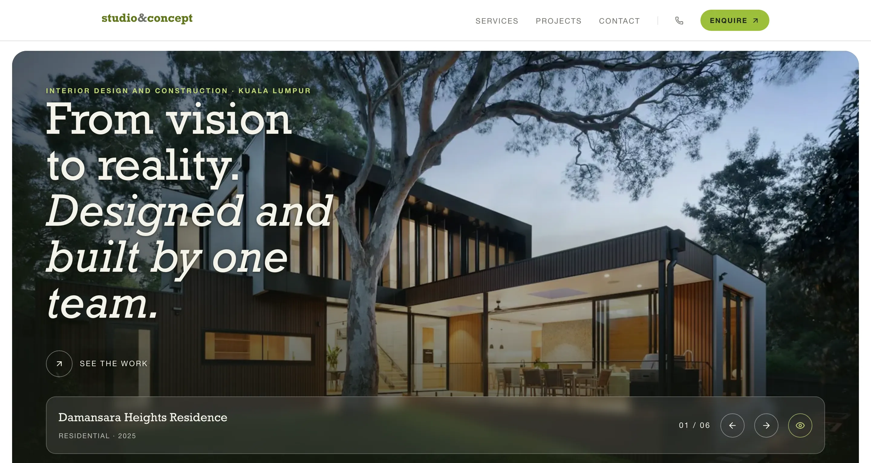 Screenshot of Studio & Concept
