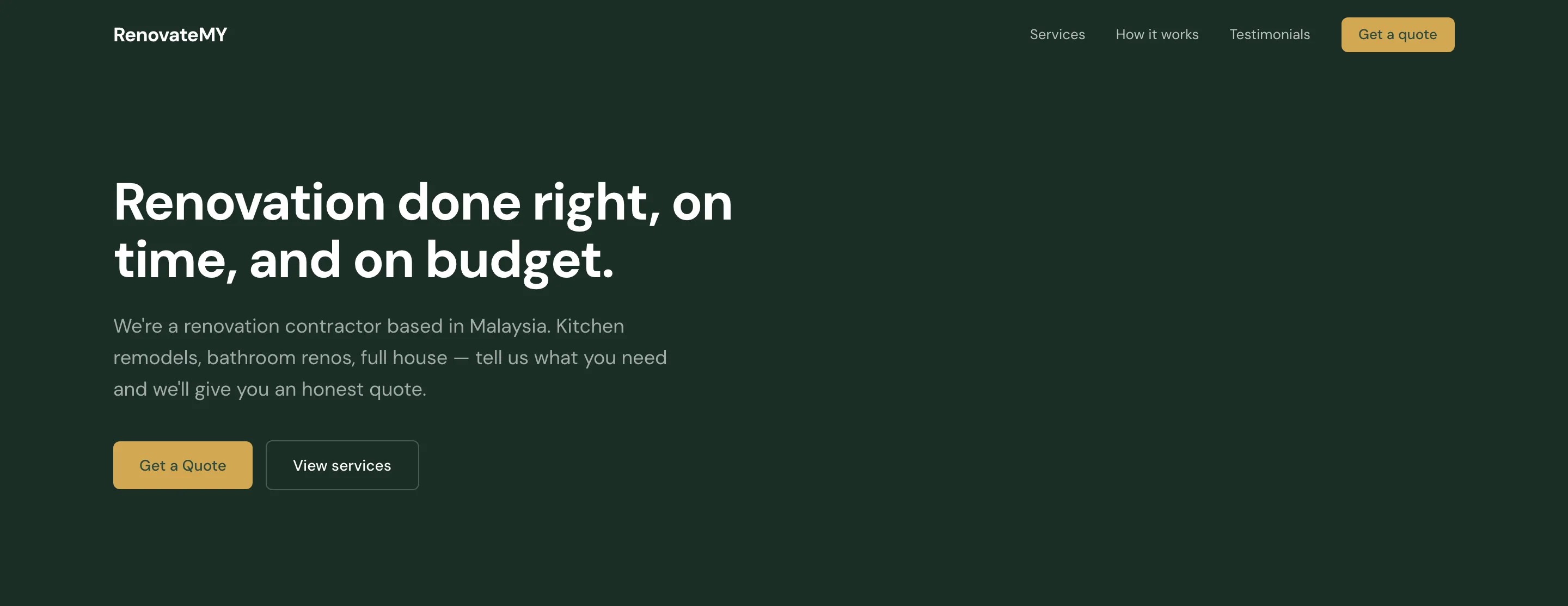 Screenshot of RenovateMY